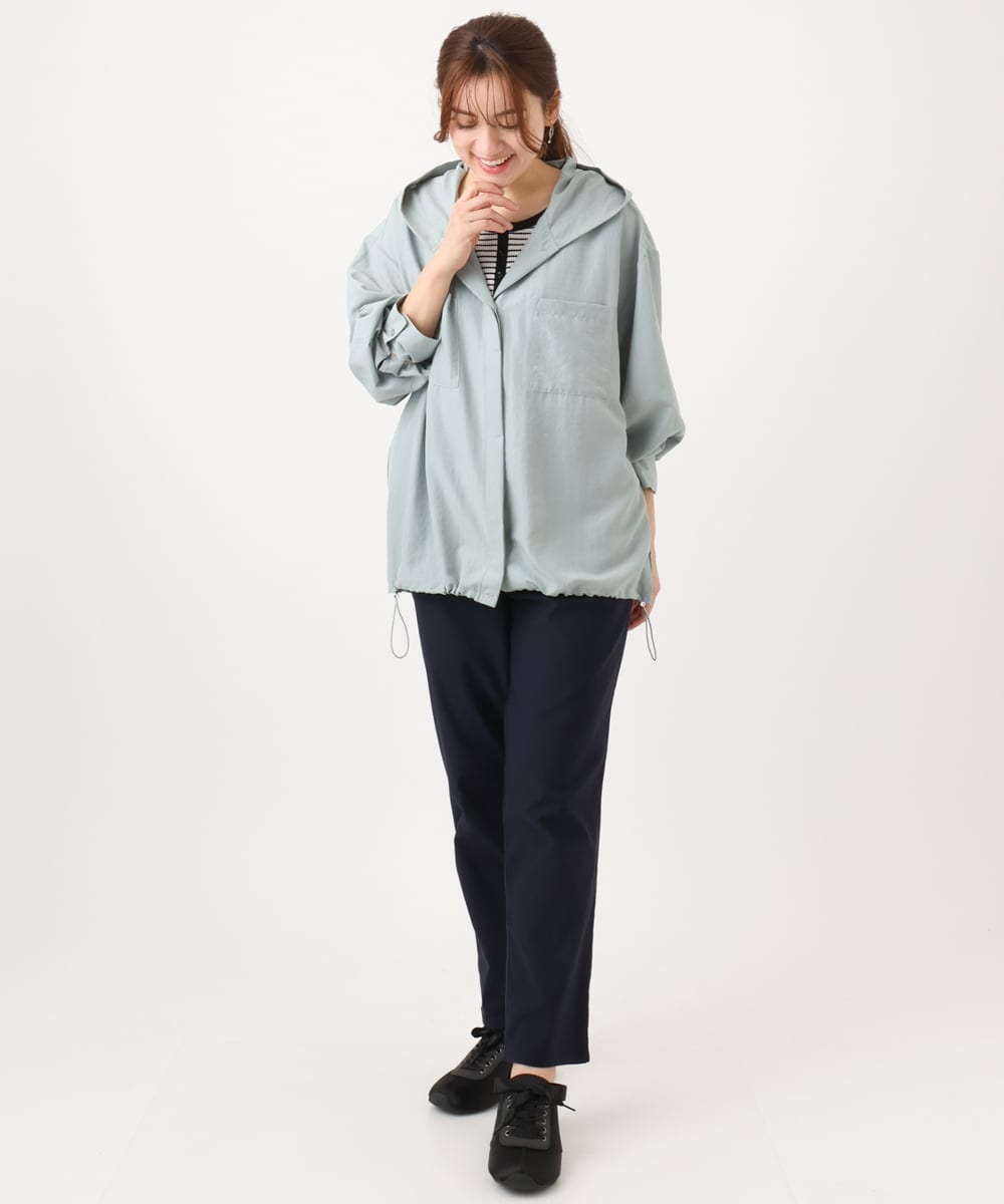 OLLFD27089 eur3(エウルキューブ) 【大きいサイズ】さらさらストレッチストレートパンツ ネイビー(57)