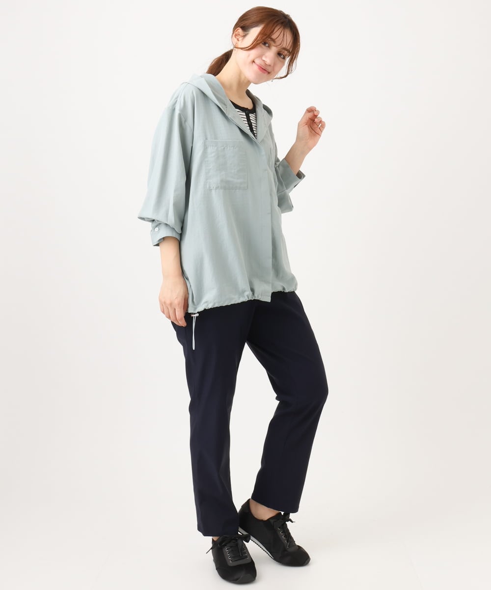 OLLFD27089 eur3(エウルキューブ) 【大きいサイズ】さらさらストレッチストレートパンツ ネイビー(57)