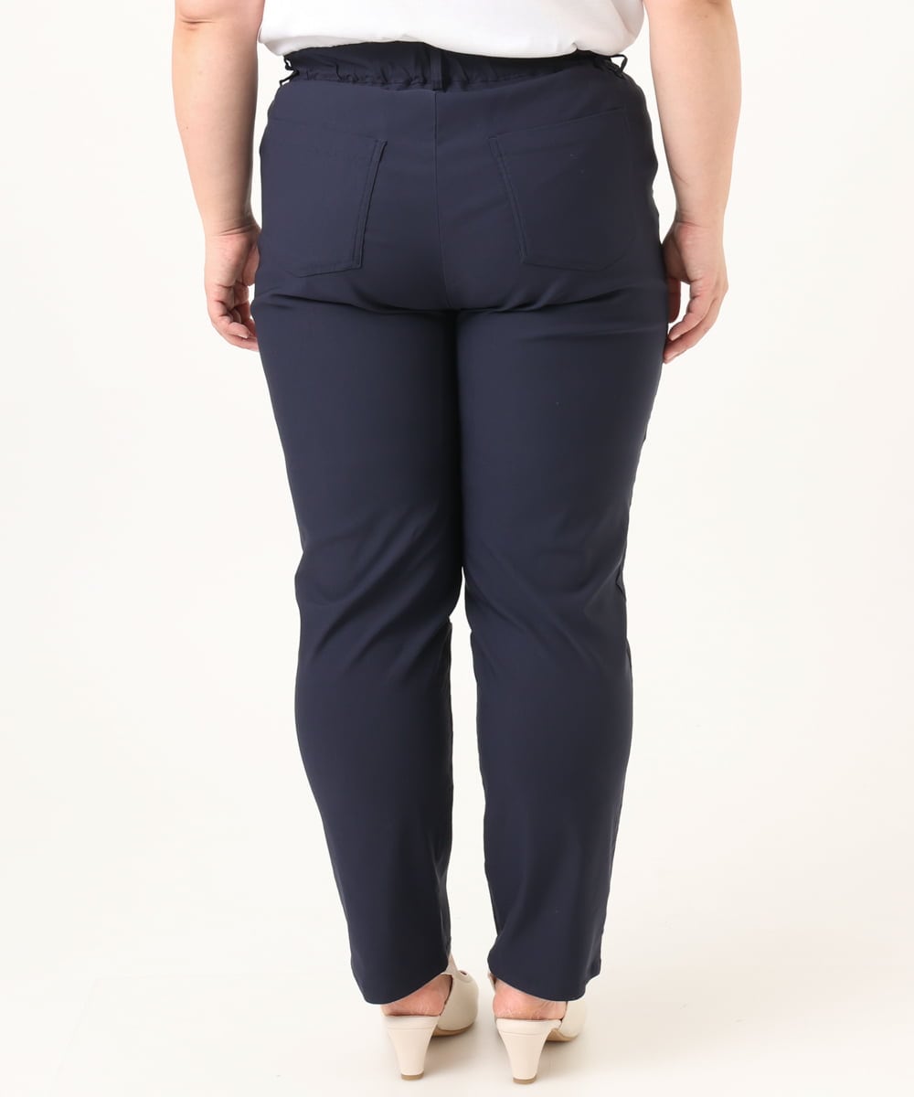 OLLFD27089 eur3(エウルキューブ) 【WEB先行販売】【大きいサイズ】さらさらストレッチストレートパンツ ネイビー(57)
