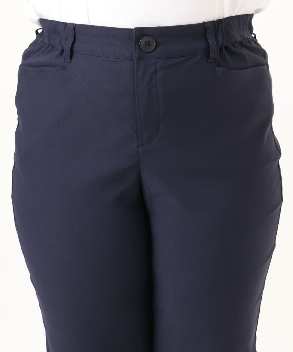 OLLFD27089 eur3(エウルキューブ) 【WEB先行販売】【大きいサイズ】さらさらストレッチストレートパンツ ネイビー(57)