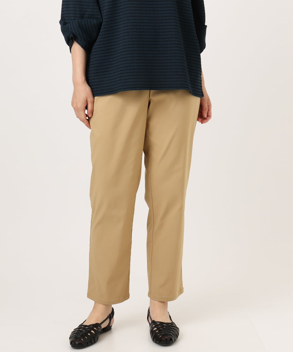 OLLFD27089 eur3(エウルキューブ) 【大きいサイズ】さらさらストレッチストレートパンツ ベージュ(82)