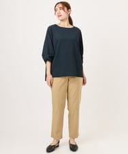 OLLFD27089 eur3(エウルキューブ) 【大きいサイズ】さらさらストレッチストレートパンツ ベージュ(82)