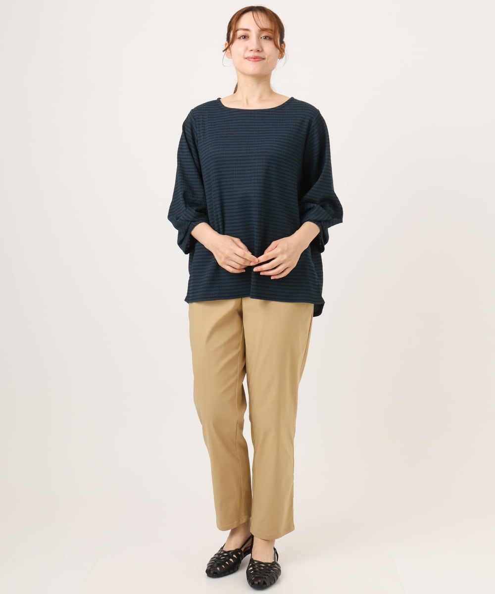 OLLFD27089 eur3(エウルキューブ) 【大きいサイズ】さらさらストレッチストレートパンツ ベージュ(82)