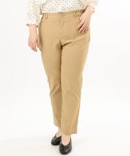OLLFD27089 eur3(エウルキューブ) 【大きいサイズ】さらさらストレッチストレートパンツ ベージュ(82)