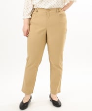 OLLFD27089 eur3(エウルキューブ) 【大きいサイズ】さらさらストレッチストレートパンツ ベージュ(82)