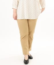 OLLFD27089 eur3(エウルキューブ) 【大きいサイズ】さらさらストレッチストレートパンツ ベージュ(82)