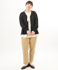 OLLFD27089 eur3(エウルキューブ) 【大きいサイズ】さらさらストレッチストレートパンツ ベージュ(82)