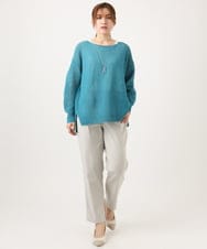OLLFD27089 eur3(エウルキューブ) 【大きいサイズ】さらさらストレッチストレートパンツ グレージュ(89)