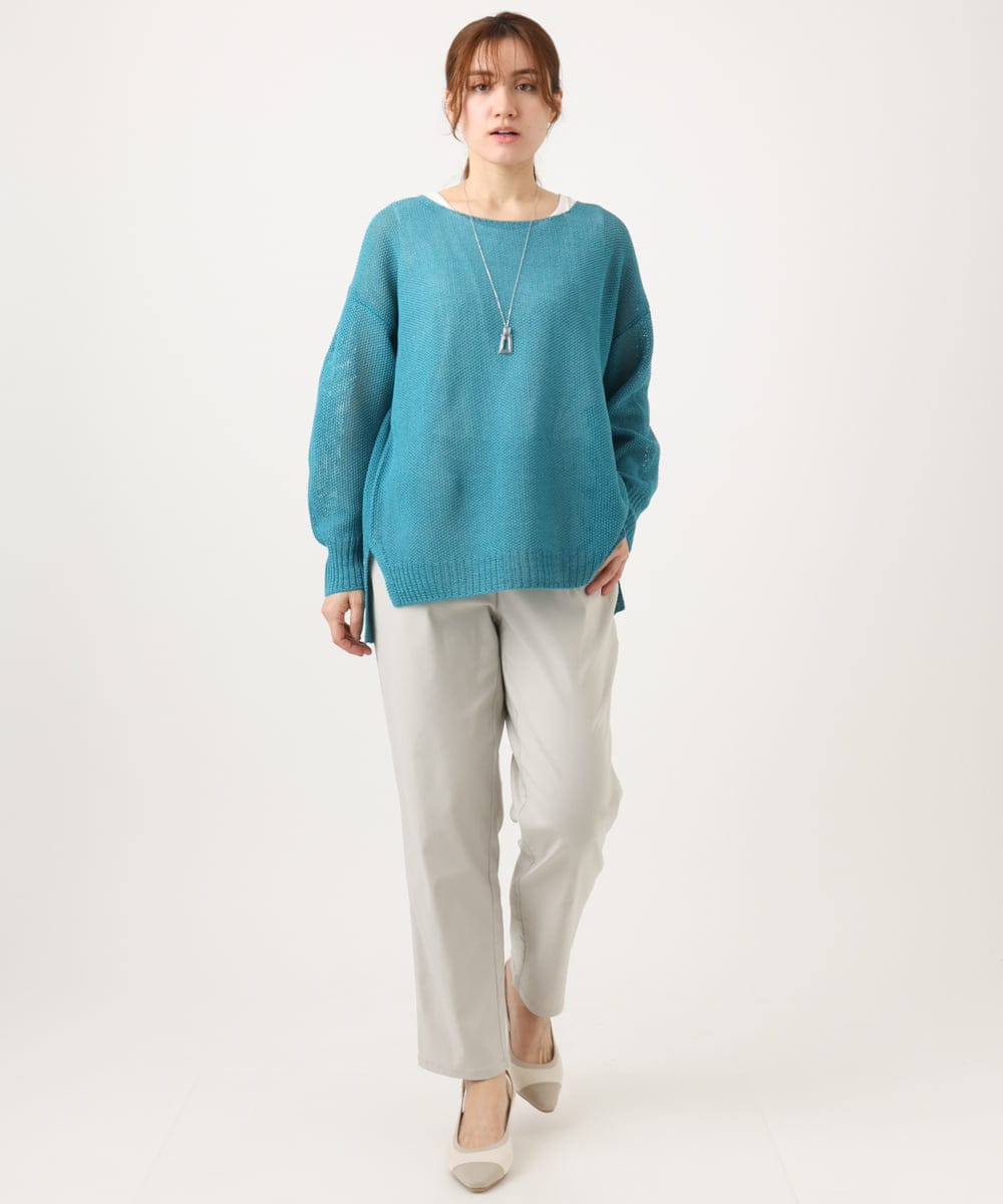 OLLFD27089 eur3(エウルキューブ) 【大きいサイズ】さらさらストレッチストレートパンツ グレージュ(89)