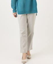 OLLFD27089 eur3(エウルキューブ) 【大きいサイズ】さらさらストレッチストレートパンツ グレージュ(89)