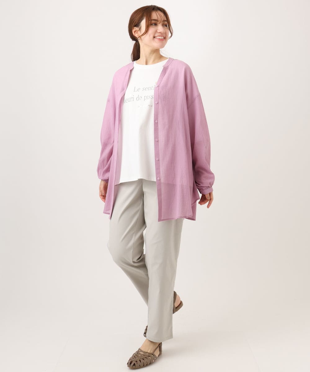 OLLFD27089 eur3(エウルキューブ) 【大きいサイズ】さらさらストレッチストレートパンツ グレージュ(89)