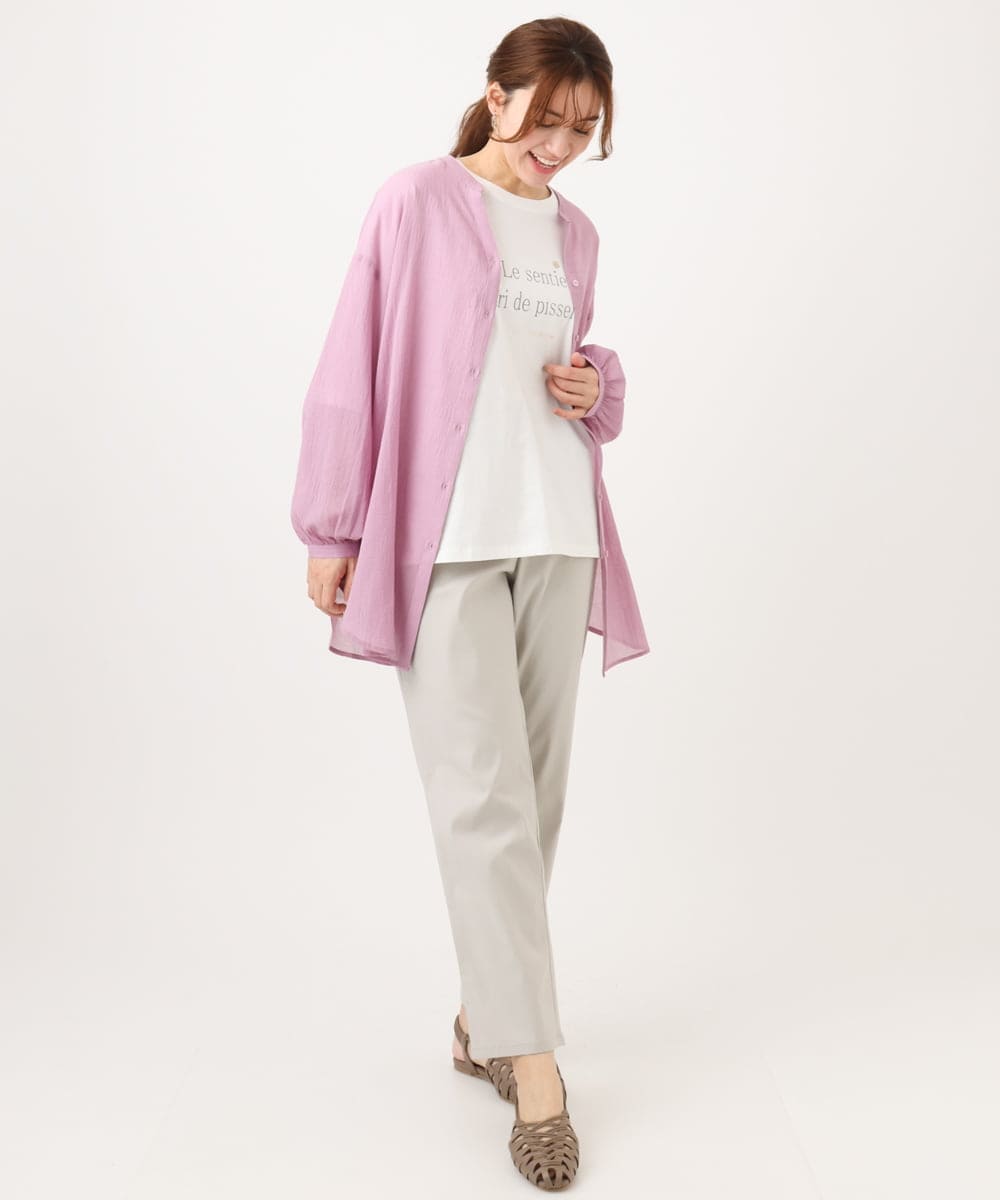 OLLFD27089 eur3(エウルキューブ) 【大きいサイズ】さらさらストレッチストレートパンツ グレージュ(89)