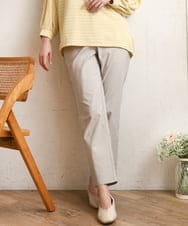 OLLFD27089 eur3(エウルキューブ) 【大きいサイズ】さらさらストレッチストレートパンツ グレージュ(89)