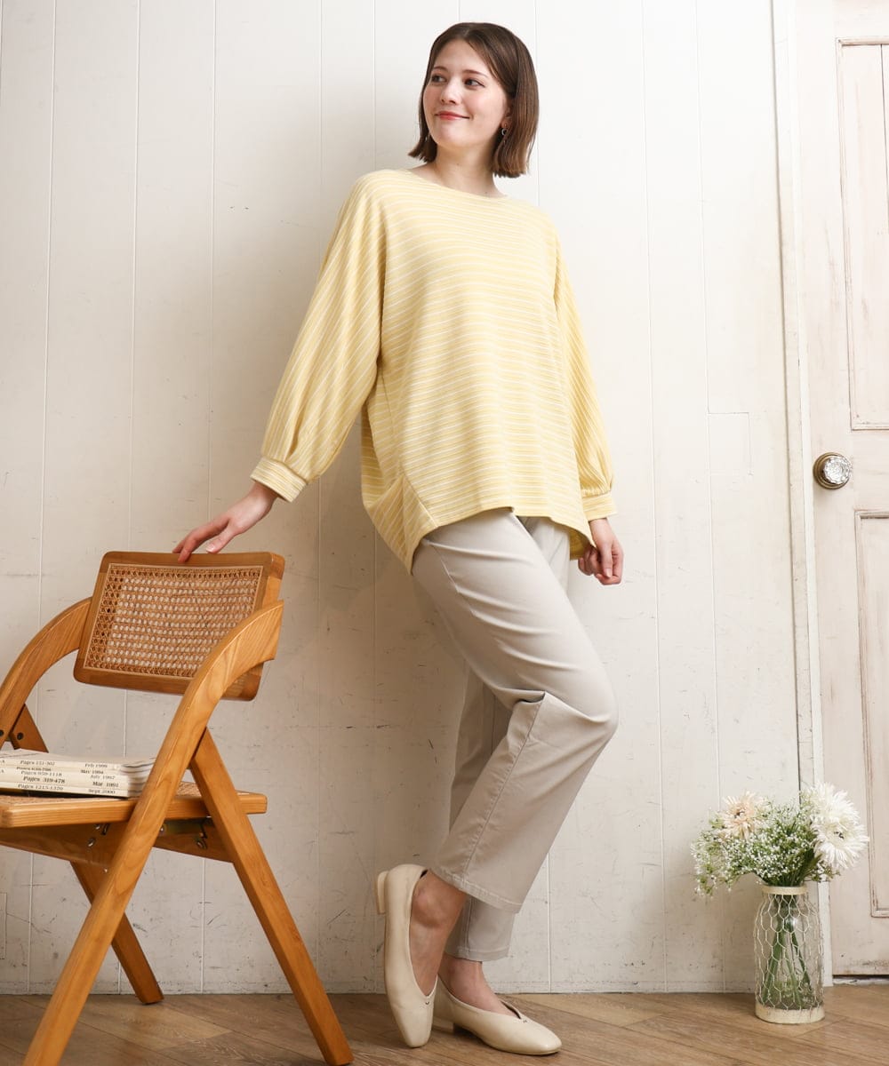 OLLFD27089 eur3(エウルキューブ) 【大きいサイズ】さらさらストレッチストレートパンツ グレージュ(89)