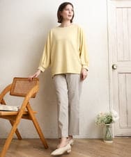 OLLFD27089 eur3(エウルキューブ) 【大きいサイズ】さらさらストレッチストレートパンツ グレージュ(89)