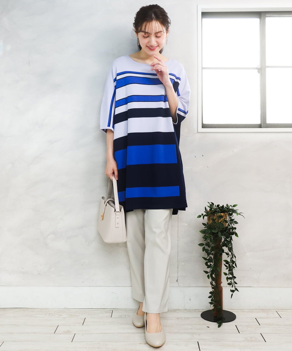 OLLFD27089 eur3(エウルキューブ) 【大きいサイズ】さらさらストレッチストレートパンツ グレージュ(89)
