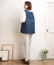 OLLFD27089 eur3(エウルキューブ) 【WEB先行販売】【大きいサイズ】さらさらストレッチストレートパンツ グレージュ(89)