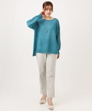 OLLFD27089 eur3(エウルキューブ) 【大きいサイズ】さらさらストレッチストレートパンツ グレージュ(89)