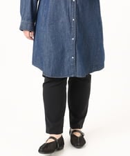 OLLFD27089 eur3(エウルキューブ) 【WEB先行販売】【大きいサイズ】さらさらストレッチストレートパンツ ブラック(94)