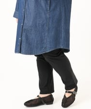 OLLFD27089 eur3(エウルキューブ) 【WEB先行販売】【大きいサイズ】さらさらストレッチストレートパンツ ブラック(94)