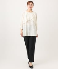 OLLFD27089 eur3(エウルキューブ) 【大きいサイズ】さらさらストレッチストレートパンツ ブラック(94)