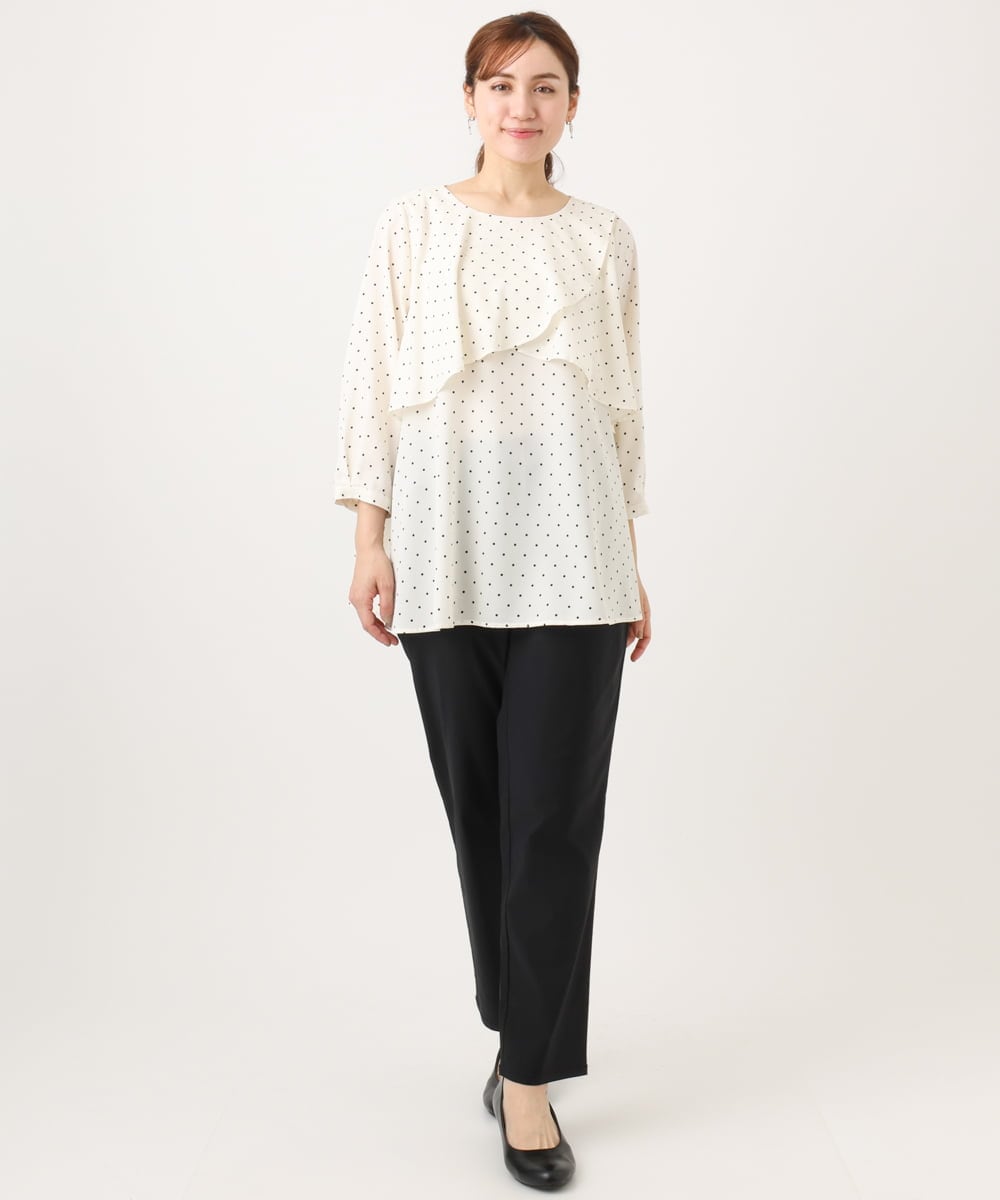 OLLFD27089 eur3(エウルキューブ) 【大きいサイズ】さらさらストレッチストレートパンツ ブラック(94)