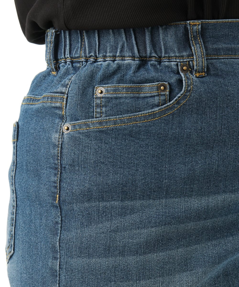 OLLFD28109 eur3(エウルキューブ) 【WEB先行販売】【大きいサイズ】ワイドストレートデニム ネイビー