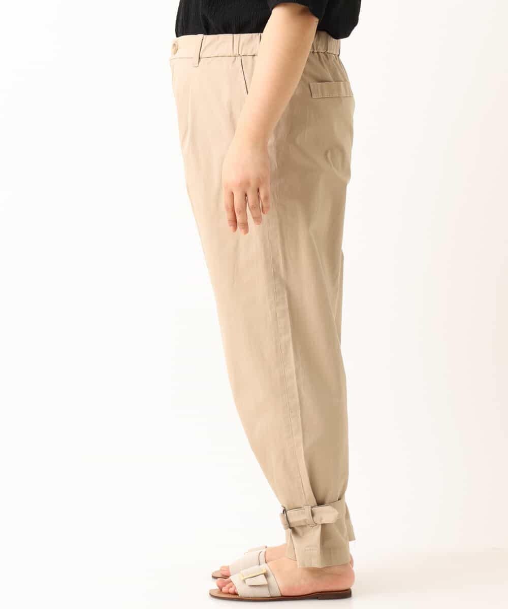 OLLFM18090 eur3(エウルキューブ) 【大きいサイズ】裾ベルトデザイン2wayチノパンツ ベージュ