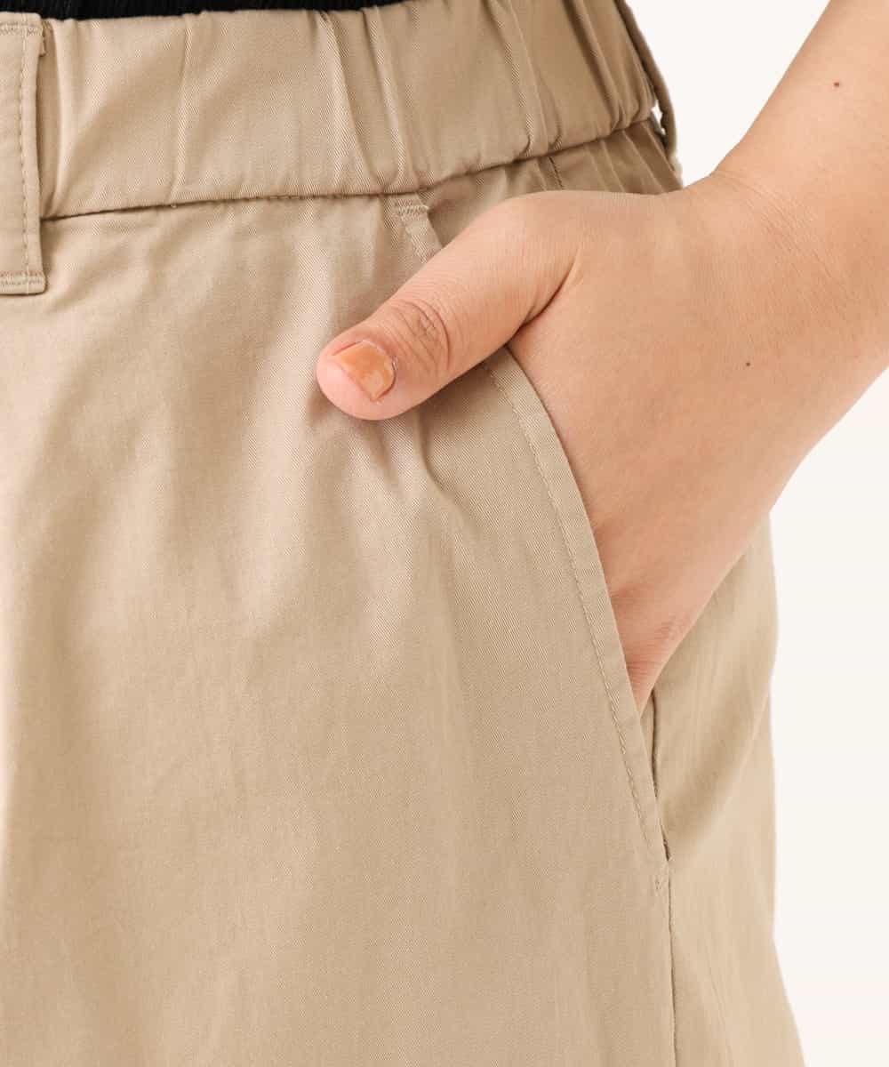 OLLFM18090 eur3(エウルキューブ) 【大きいサイズ】裾ベルトデザイン2wayチノパンツ ベージュ