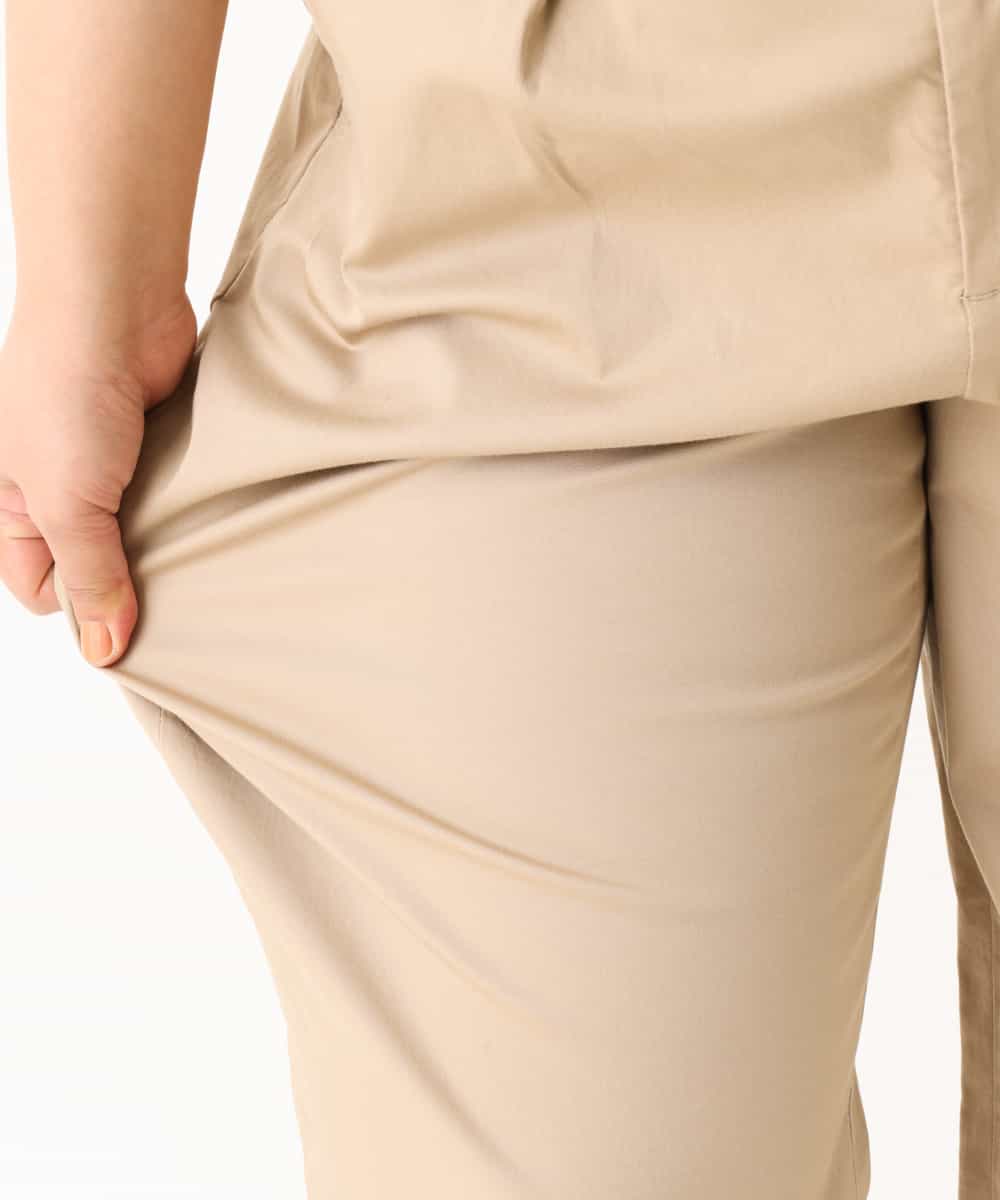 OLLFM18090 eur3(エウルキューブ) 【大きいサイズ】裾ベルトデザイン2wayチノパンツ ベージュ