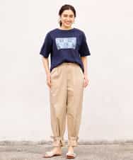 OLLFM18090 eur3(エウルキューブ) 【大きいサイズ】裾ベルトデザイン2wayチノパンツ ベージュ