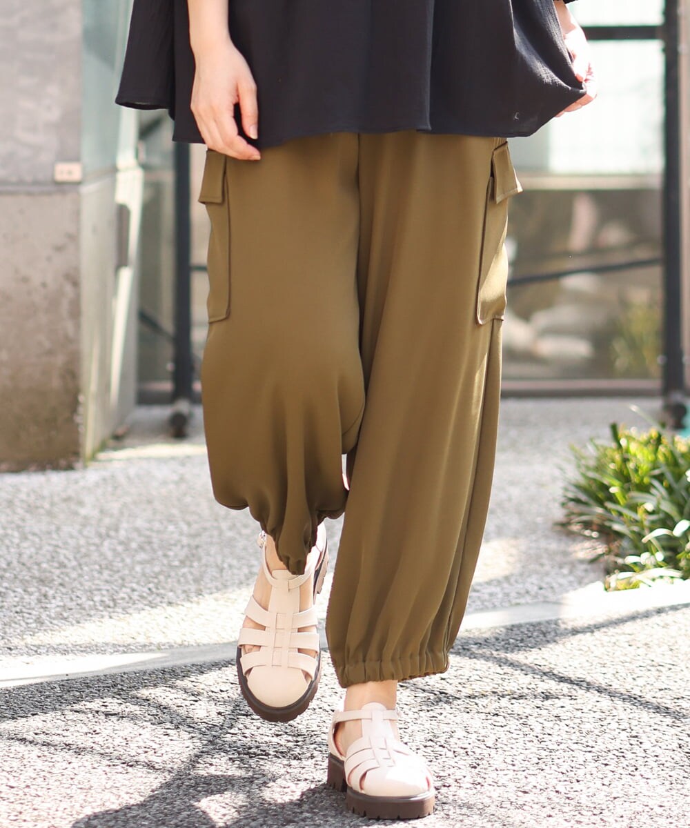 OLLFS22110 eur3(エウルキューブ) 【大きいサイズ】カーゴパンツ カーキ(36)