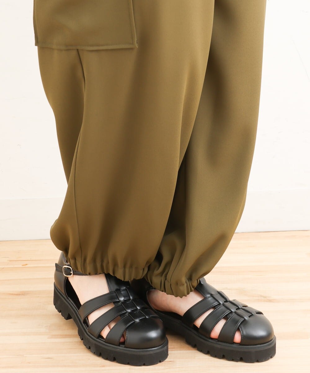 OLLFS22110 eur3(エウルキューブ) 【大きいサイズ】カーゴパンツ カーキ(36)