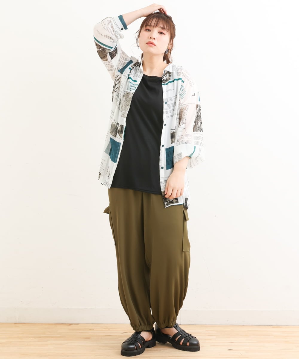 OLLFS22110 eur3(エウルキューブ) 【大きいサイズ】カーゴパンツ カーキ(36)