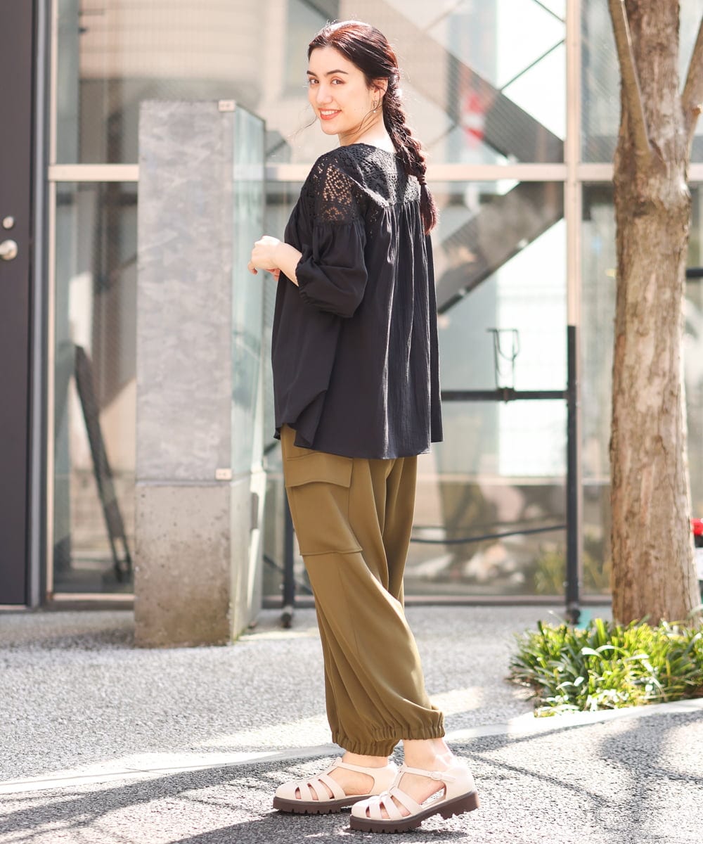 OLLFS22110 eur3(エウルキューブ) 【大きいサイズ】カーゴパンツ カーキ(36)