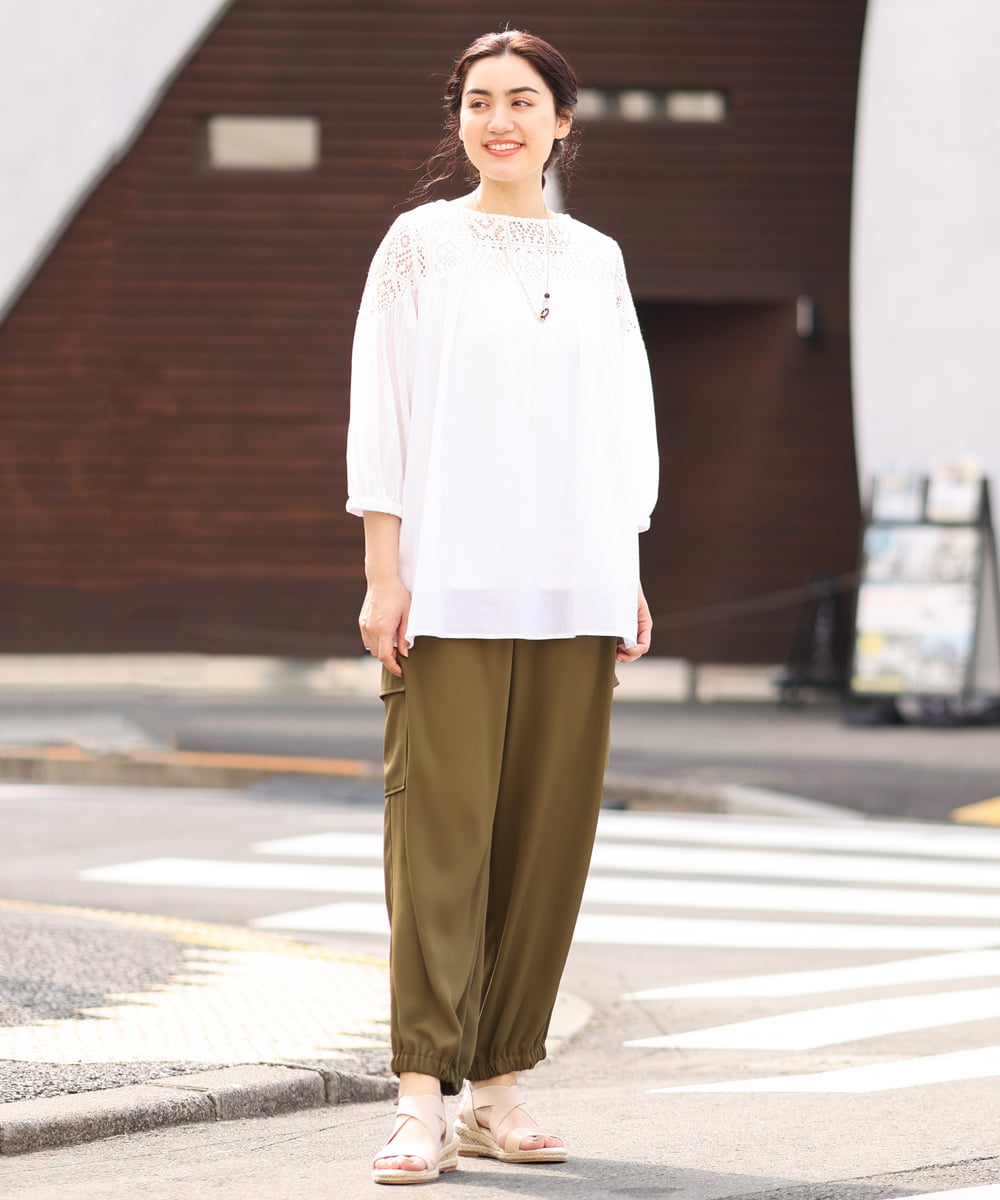 OLLFS22110 eur3(エウルキューブ) 【大きいサイズ】カーゴパンツ カーキ(36)