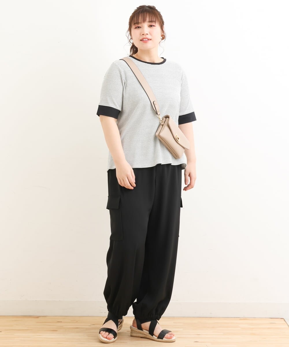 OLLFS22110 eur3(エウルキューブ) 【大きいサイズ】カーゴパンツ ブラック(94)