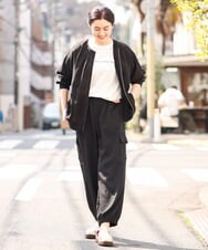 OLLFS22110 eur3(エウルキューブ) 【大きいサイズ】カーゴパンツ ブラック(94)