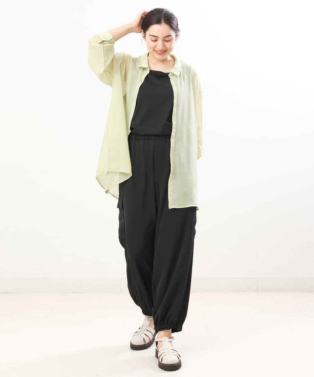 OLLFS22110 eur3(エウルキューブ) 【大きいサイズ】カーゴパンツ ブラック(94)
