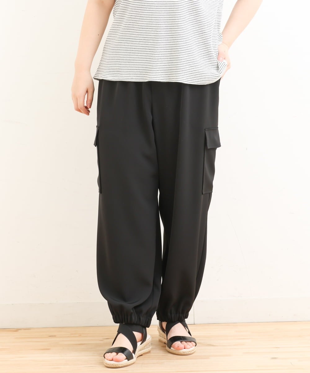 OLLFS22110 eur3(エウルキューブ) 【大きいサイズ】カーゴパンツ ブラック(94)