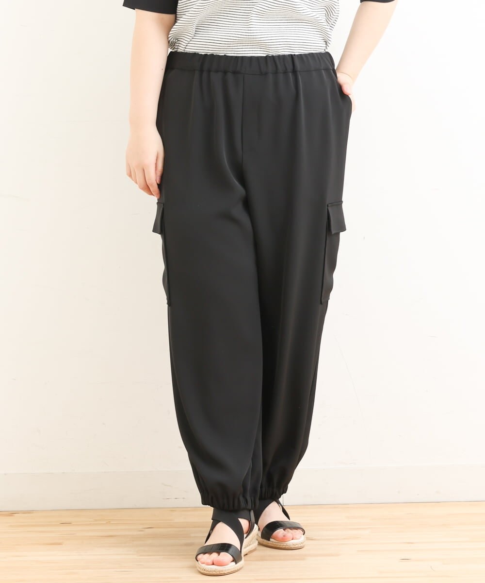 OLLFS22110 eur3(エウルキューブ) 【大きいサイズ】カーゴパンツ ブラック(94)