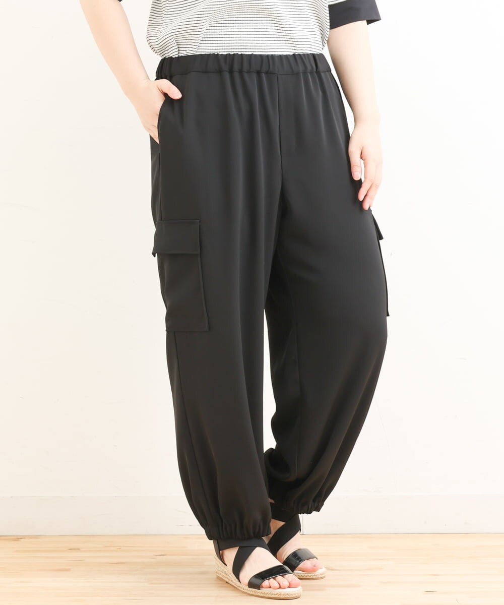 OLLFS22110 eur3(エウルキューブ) 【大きいサイズ】カーゴパンツ ブラック(94)