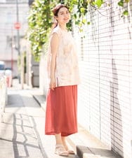 OLLFS23085 eur3(エウルキューブ) 【大きいサイズ】スラブワイドパンツ レッド(05)