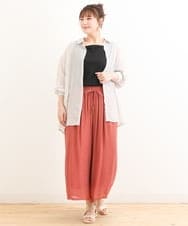 OLLFS23085 eur3(エウルキューブ) 【大きいサイズ】スラブワイドパンツ レッド(05)