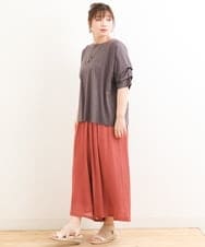 OLLFS23085 eur3(エウルキューブ) 【大きいサイズ】スラブワイドパンツ レッド(05)