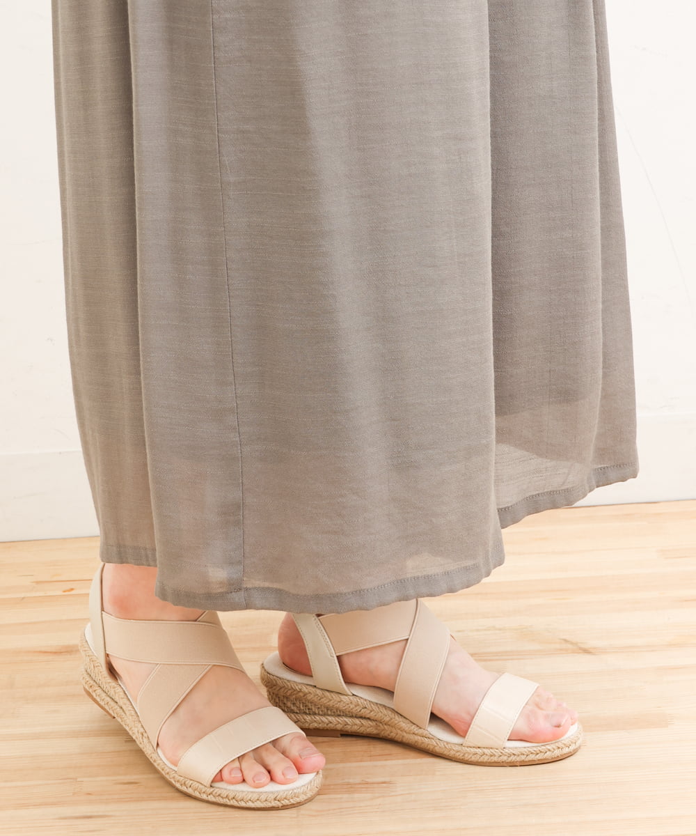 OLLFS23085 eur3(エウルキューブ) 【大きいサイズ】スラブワイドパンツ カーキ(36)