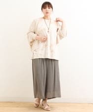 OLLFS23085 eur3(エウルキューブ) 【大きいサイズ】スラブワイドパンツ カーキ(36)