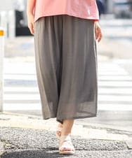 OLLFS23085 eur3(エウルキューブ) 【大きいサイズ】スラブワイドパンツ カーキ(36)