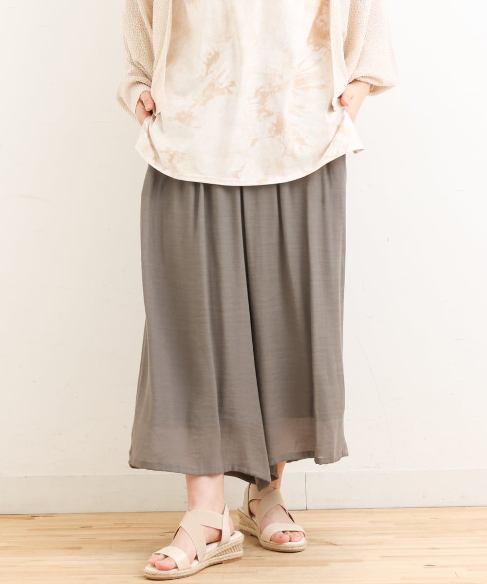 OLLFS23085 eur3(エウルキューブ) 【大きいサイズ】スラブワイドパンツ カーキ(36)