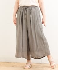 OLLFS23085 eur3(エウルキューブ) 【大きいサイズ】スラブワイドパンツ カーキ(36)
